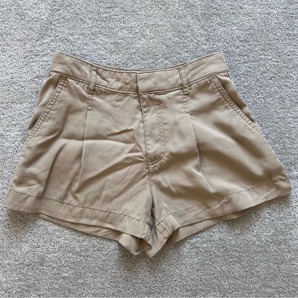 LOFT Khaki Tan High Waist Elastic Shorts